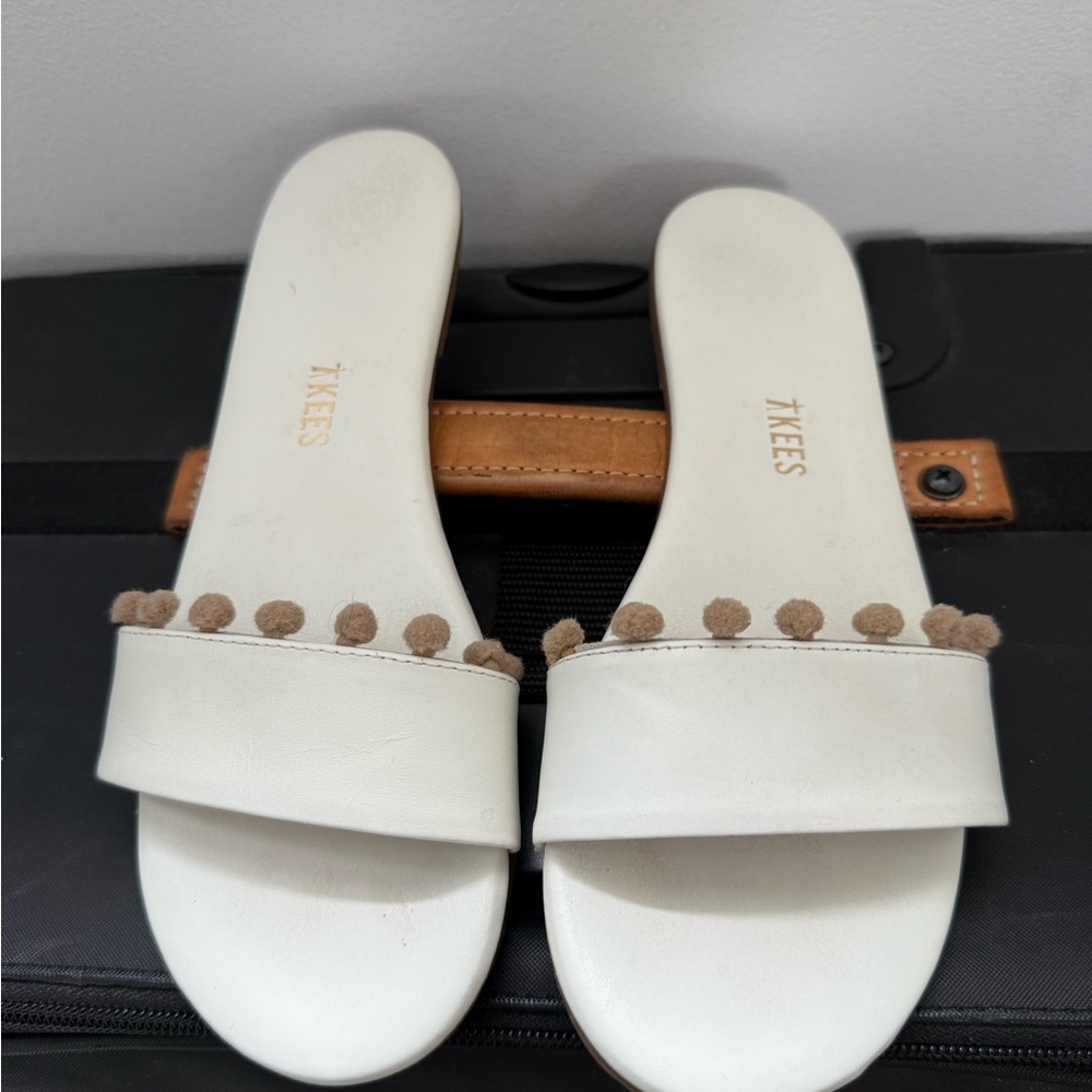 TKEES Women's White Sandals